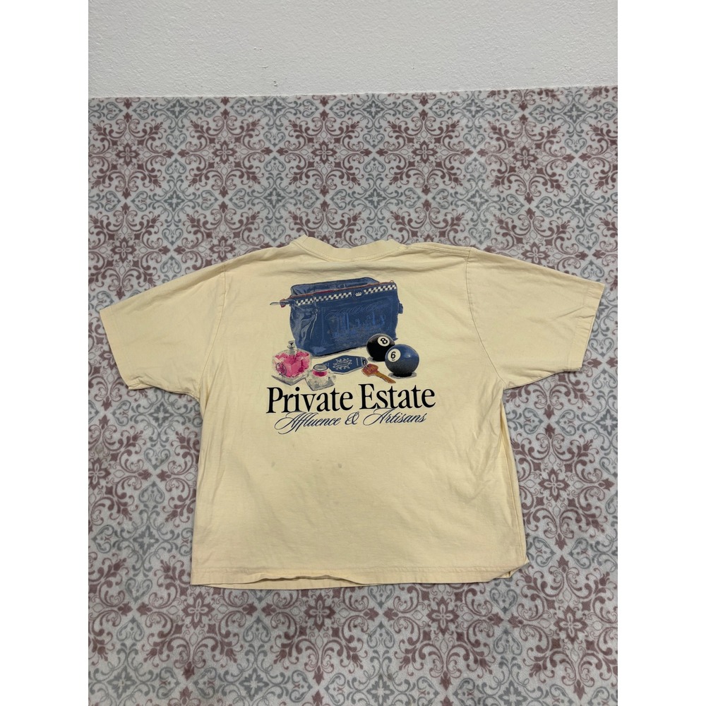 Cotton On Private Estate Graphic Cropped T-Shirt Yellow Large